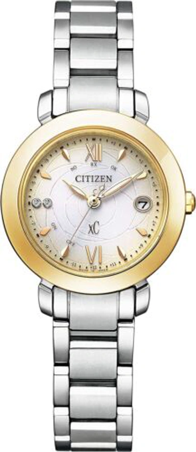 Pre-owned Citizen Xc Eco-drive Es9447-51a Happy Flight Solor Radio Women's Watch