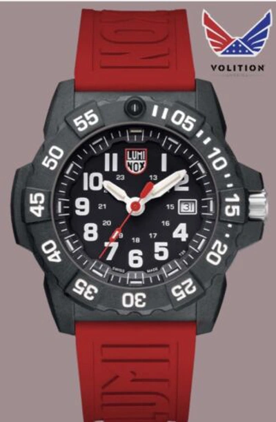 Pre-owned Luminox X Volition Navy Seal Set 45 Mm Dive Swiss Made Watch 3501.lm.vo.set