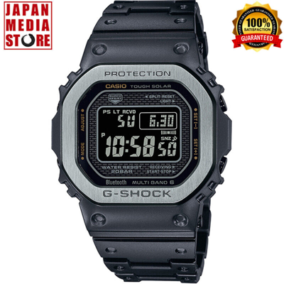 Pre-owned Casio G-shock Gmw-b5000mb-1jf Full Metal Black Digital Bluetooth Men Wrist Watch