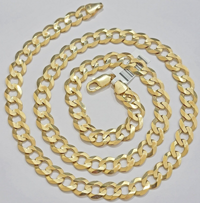 Pre-owned My Elite Jeweler Real 10k Yellow Gold Cuban Curb Link Chain Necklace 10mm 20"- 30" 10kt Solid