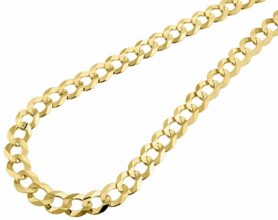 Pre-owned My Elite Jeweler Solid 10k Yellow Gold Cuban Curb Link Chain Necklace 9mm 22 Inch Mens, Real 10kt