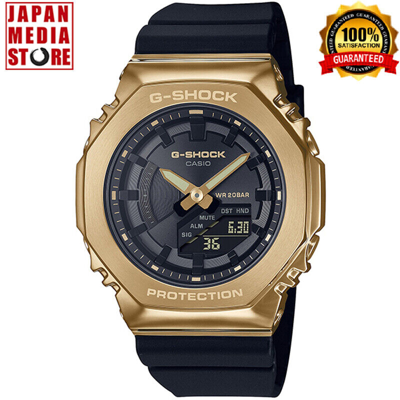 Pre-owned Casio G-shock Gm-s2100gb-1ajf Black X Gold Metal Case Mid Analog Digital Watch
