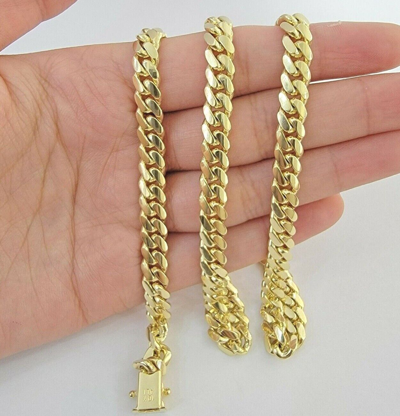 Pre-owned My Elite Jeweler Solid 10k Yellow Gold Miami Cuban Link Chain Necklace 22" 7mm Heavy Weight, Real