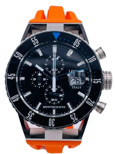 Pre-owned Locman Montecristo Chrono Watch 512kor/735 Orange Rubber Discounted