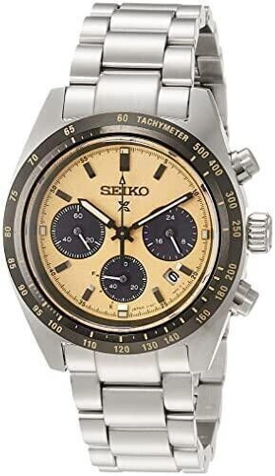 Pre-owned Seiko Prospex Sbdl089 Speedtimer Beige Solar Chronograph Men Watch..jp