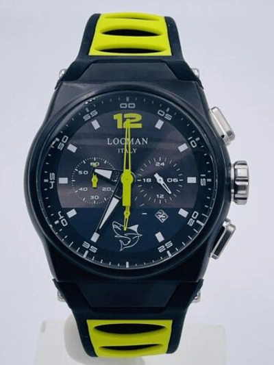 Pre-owned Locman Watch  Mare Chrono Pvd 555kkyy/549 1 23/32in Rubber On Sale