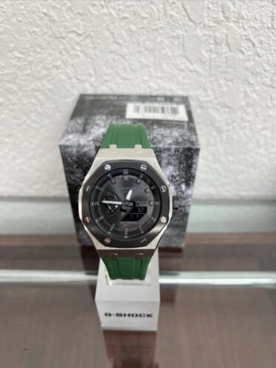 Pre-owned Casio G-shock Ga2100 Green Tough Solar Ap Royal Oak Style Limited Edition