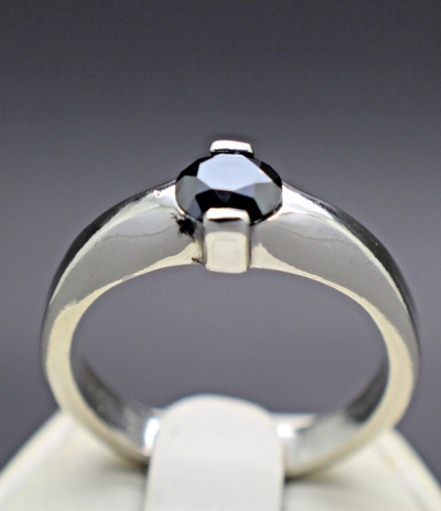 Pre-owned Black Diamond 1.00cts 6.40mm Men's Real  Treated Ring $800 Retail Value In Fancy Black