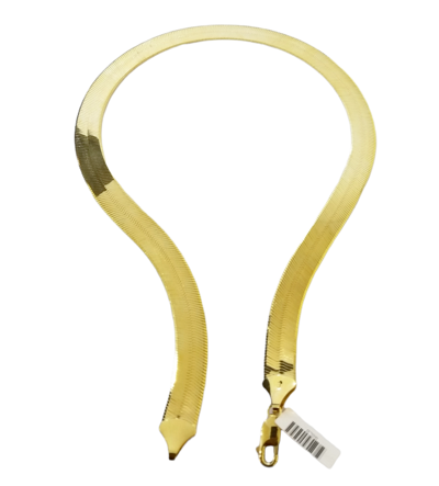 Pre-owned Globalwatches10 Real 10k Yellow Gold Herringbone 11mm Necklace Chain 23 Inch Solid Lobster Lock