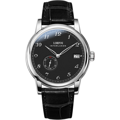 Pre-owned Lobinni Men Luxury Watch Automatic Ulththin Mechanical Wristwatch Small Rotor