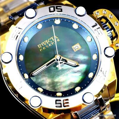 Pre-owned Invicta Reserve Flying Fox Gold 2 Tone Steel Black Mop Automatic 52mm Watch