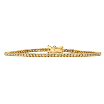 Pre-owned Morris Natural Diamond Tennis Bracelet Si 14k Yellow Gold 6.5 Inches B5886-1i