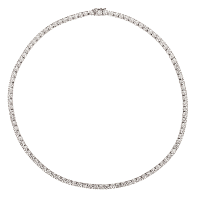 Pre-owned Morris &amp; David 5.00 Carat Natural Diamond Tennis Necklace Si 14k White Gold 16 Inches