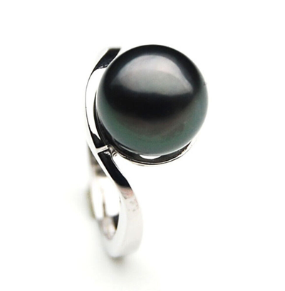 Pre-owned Pacific Pearls® 20% Off Sale  11mm Black Tahitian Pearl Rings Office Wear Jewelry