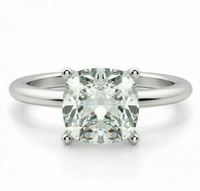 Pre-owned Ambika 1.35 Ct Certified Beautiful Off White Diamond Solitaire Ring In Prong Setting