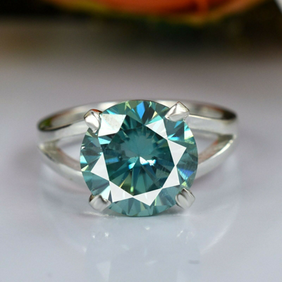Pre-owned Ambika Huge 15.45ct Certified Blue Diamond Clarity Solitaire Ring Amazing Shine Cluster
