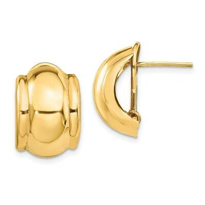 Pre-owned Superdealsforeverything Real 14kt Yellow Gold Polished Fancy Omega Back Post Earrings