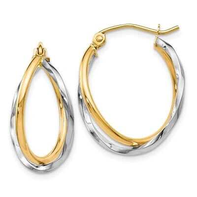 Pre-owned Samajewelers Real 10kt Two-tone Hinged Hoop Earrings