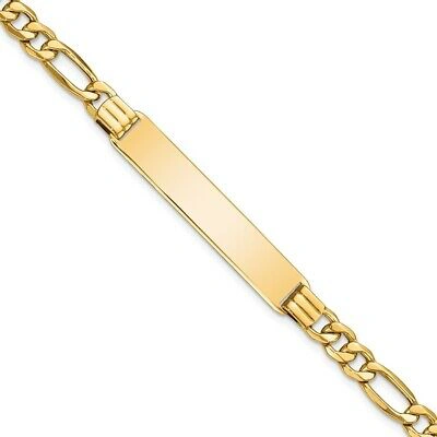 Pre-owned Samajewelers Real 10k Yellow Gold Figaro Link Id Chain Bracelet; 8 Inch; Lobster Clasp