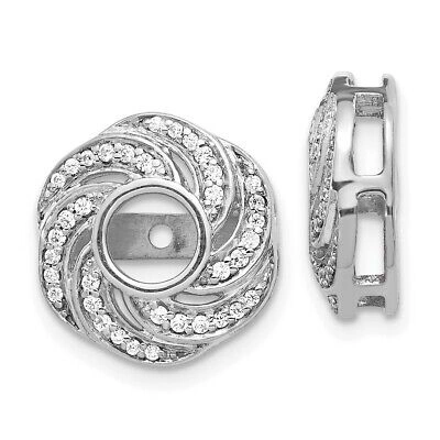 Pre-owned Samajewelers Real 14k White Gold Swirl Diamond Jacket Earrings; Women & Men