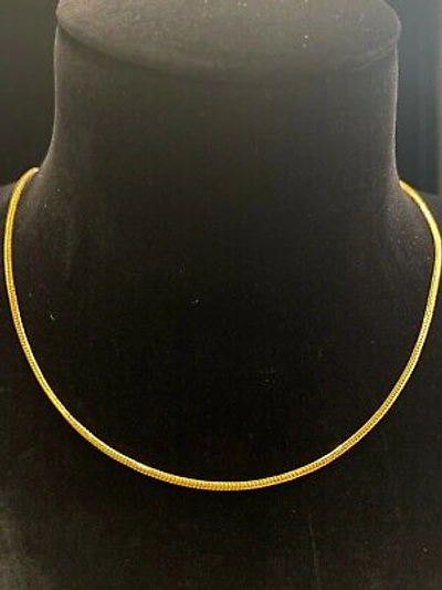Pre-owned Jisha Stunning Dubai Handmade Unisex Fox Chain Necklace In 916 Solid 22k Yellow Gold