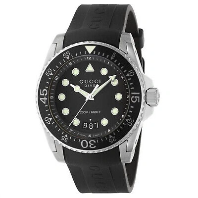 Pre-owned Gucci Men's Classic Black Dial Watch - Ya136204b