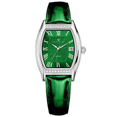 Pre-owned Christian Van Sant Women's Gemma Green Dial Watch - Cv2443