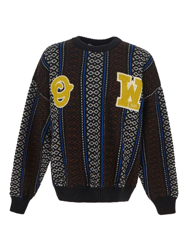 intarsia-knit logo jumper