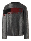 A-cold-wall* Sprayed-effect Logo-jacquard Jumper In Gray