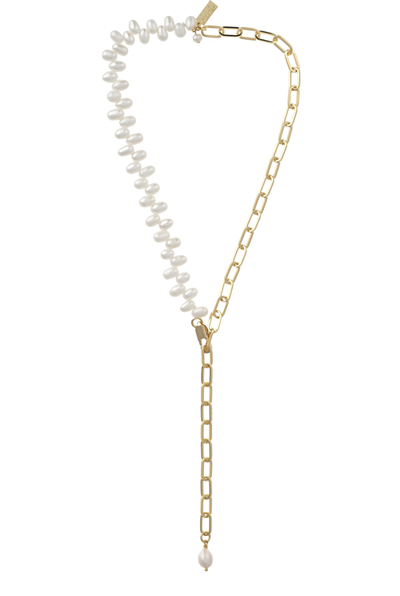Talis Chains Pearly Fishbone Necklace