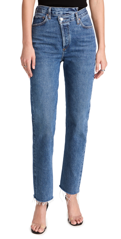 Agolde Crisscross Straight Jeans In Range