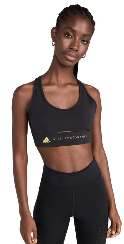 Adidas By Stella Mccartney Truestrength Yoga Medium Support Bra In Black