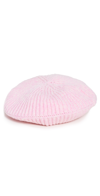 Ganni Structured Rib Beret In Lilac Sachet