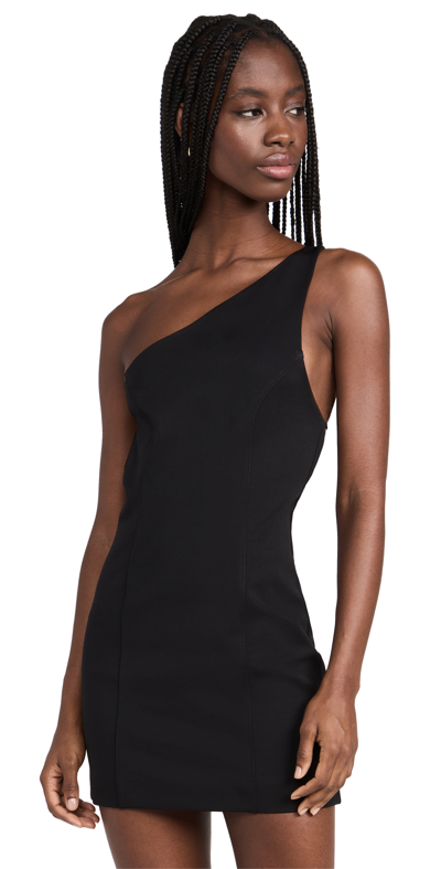 Gauge81 Black Nawa One Shoulder Mini Dress