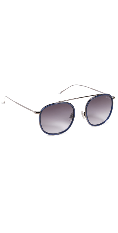 Illesteva Mykonos Ace Navy Sunglasses In Navy W/grey Flat Gradient