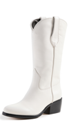 Rag & Bone Rb Calfskin Cowboy Boots In Antique White
