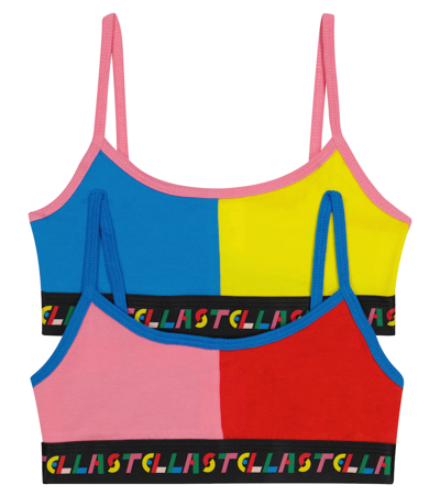 Stella Mccartney Kids' Set Of 2 Cotton-blend Jersey Bralettes In Multicolour