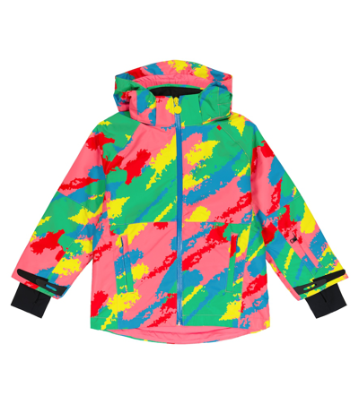 Stella Mccartney Kids' Printed Recycled Nylon Puffer Ski Jacket In Fucsia