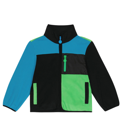 Stella Mccartney Kids Black Colourblock Zip-up Jacket In Multicolore