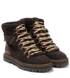 See By Chloé Crosta Lace-up Genuine Shearling Ankle Boots In Brown