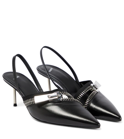 Coperni Zip Leather Slingback Pumps In Black