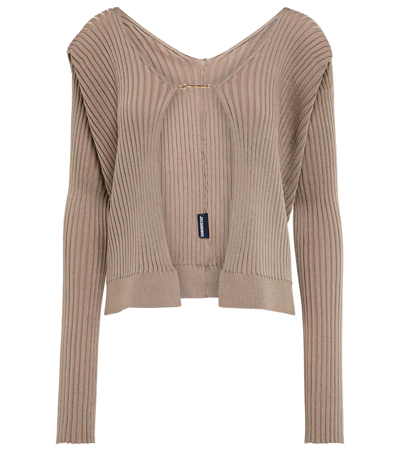 Jacquemus Dark Beige 'la Maille Pralù Longue' Cardigan