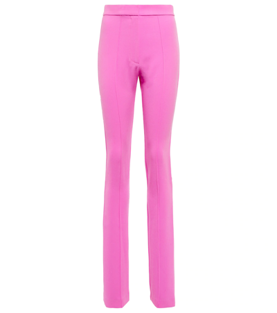 Alex Perry Reed Center-seam Stretch Crepe Pants In Pink