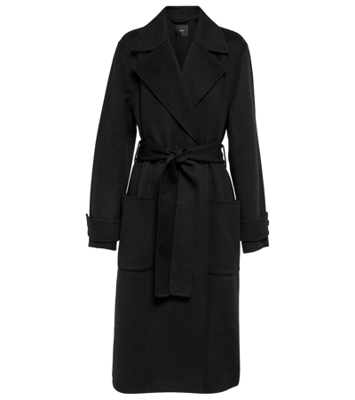 Joseph Cenda Wool And Cashmere-blend Belted Coat In Black
