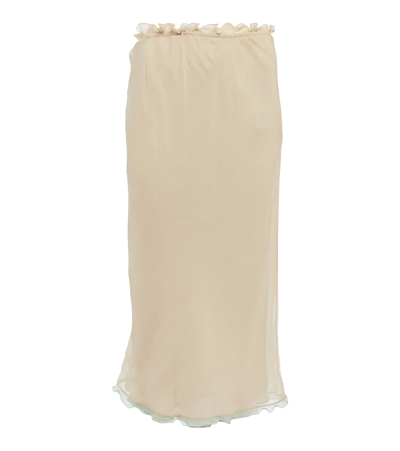 Fendi Silk Midi Skirt In Rogers Lou