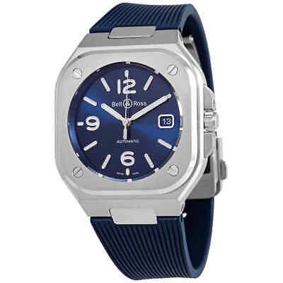 Pre-owned Bell And Ross Automatic Blue Dial Men's Watch Br05a-blu-st/srb