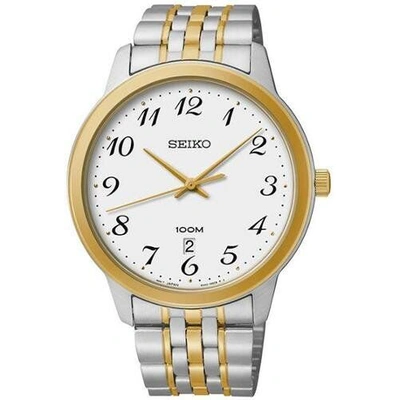 Pre-owned Seiko Brace Men's Watch Sur042 Two-tone Stainless Steel Japanese Quartz Wristwat