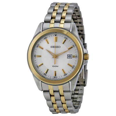 Pre-owned Seiko Mens Watch Sgeg88 Two-tone Gold Stainless Steel Japanese Quartz Wristwatch