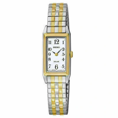 Pre-owned Seiko Solar Women's Watch Sup228 Two-tone Gold Stainless Steel Quartz Wristwatch