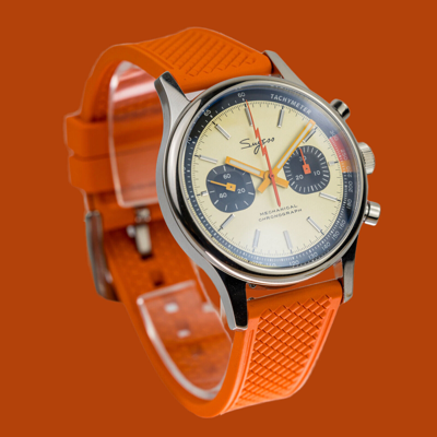 Pre-owned Sugess Watch Orange Lightning Chrono V2 Racing Seagull 1963 Swan Neck Chrono